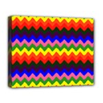 Rainbow Chevron Deluxe Canvas 20  x 16  (Stretched)