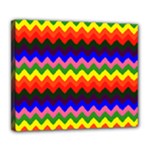 Rainbow Chevron Deluxe Canvas 24  x 20  (Stretched)