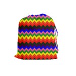 Rainbow Chevron Drawstring Pouch (Large)