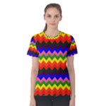 Rainbow Chevron Women s Cotton Tee