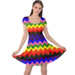 Rainbow Chevron Cap Sleeve Dress