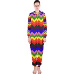 Rainbow Chevron Hooded Jumpsuit (Ladies)