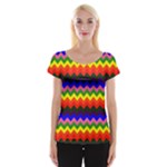 Rainbow Chevron Women s Cap Sleeve Top