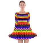 Rainbow Chevron Long Sleeve Skater Dress