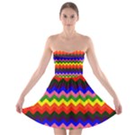 Rainbow Chevron Strapless Bra Top Dress