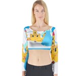 Elsa Frozen Long Sleeve Crop Top (Tight Fit)