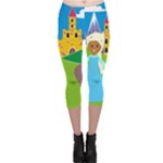 black Elsa Frozen Capri Leggings 