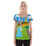 black Elsa Frozen Women s Cap Sleeve Top