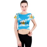 snow queen Crew Neck Crop Top