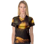 Movember Mona Lisa Women s V-Neck Sport Mesh Tee