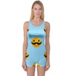 Movember emoji One Piece Boyleg Swimsuit