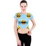 Movember emoji Crew Neck Crop Top