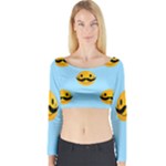 Movember emoji Long Sleeve Crop Top (Tight Fit)