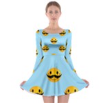 Movember emoji Long Sleeve Skater Dress