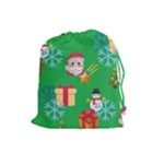 Emoji Christmas Drawstring Pouch (Large)