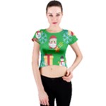 Emoji Christmas Crew Neck Crop Top