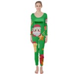 Emoji Christmas Long Sleeve Catsuit