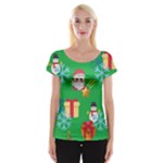 Emoji Christmas Women s Cap Sleeve Top