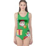 Emoji Christmas One Piece Swimsuit