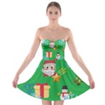 Emoji Christmas Strapless Bra Top Dress