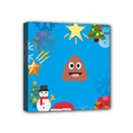 poop Emoji Christmas Mini Canvas 4  x 4  (Stretched)