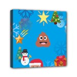 poop Emoji Christmas Mini Canvas 6  x 6  (Stretched)