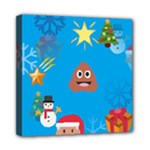 poop Emoji Christmas Mini Canvas 8  x 8  (Stretched)