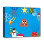 poop Emoji Christmas Canvas 14  x 11  (Stretched)