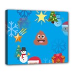 poop Emoji Christmas Deluxe Canvas 24  x 20  (Stretched)