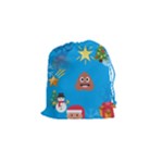 poop Emoji Christmas Drawstring Pouch (Small)