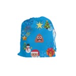 poop Emoji Christmas Drawstring Pouch (Medium)