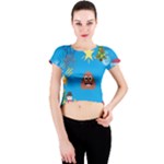 poop Emoji Christmas Crew Neck Crop Top