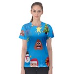 poop Emoji Christmas Women s Sport Mesh Tee