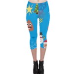 poop Emoji Christmas Capri Leggings 