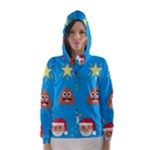 poop Emoji Christmas Hooded Wind Breaker (Women)	