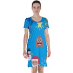 poop Emoji Christmas Short Sleeve Nightdress