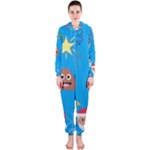 poop Emoji Christmas Hooded Jumpsuit (Ladies)