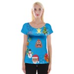 poop Emoji Christmas Women s Cap Sleeve Top