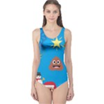 poop Emoji Christmas One Piece Swimsuit