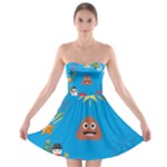 poop Emoji Christmas Strapless Bra Top Dress