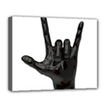 Devil Horns hand Deluxe Canvas 20  x 16  (Stretched)