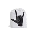 Devil Horns hand Drawstring Pouch (Medium)