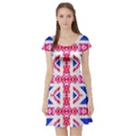 Union Jack Flag Short Sleeve Skater Dress