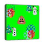 christmas poop emoji Mini Canvas 8  x 8  (Stretched)