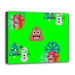 christmas poop emoji Canvas 14  x 11  (Stretched)