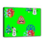 christmas poop emoji Canvas 16  x 12  (Stretched)