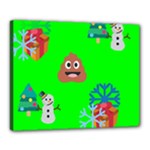 christmas poop emoji Canvas 20  x 16  (Stretched)