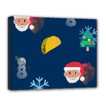 taco Emoji Christmas Canvas 14  x 11  (Stretched)