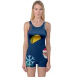 taco Emoji Christmas One Piece Boyleg Swimsuit