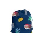 taco Emoji Christmas Drawstring Pouch (Medium)